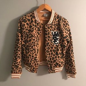 leopard print varsity jacket